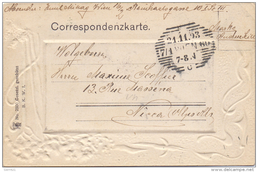 A 1000 WIEN, Franzensring Mit Parlament, 1903, Geprägt, Jugendstilornamente - Ringstrasse