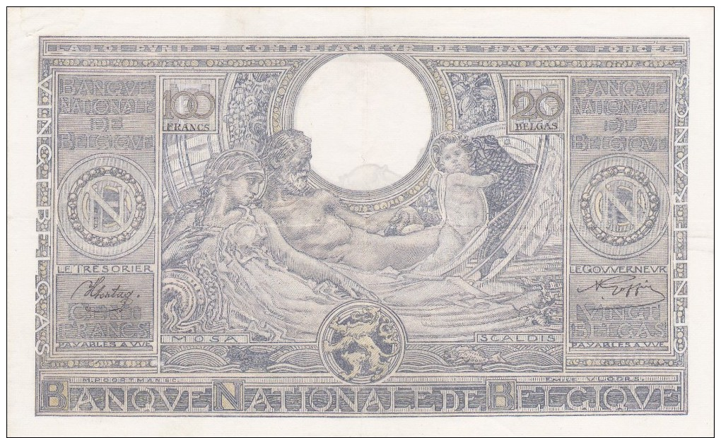 Banque Nationale De  BELGIQUE   20 BELGAS  1942. - 100 Francs & 100 Francs-20 Belgas