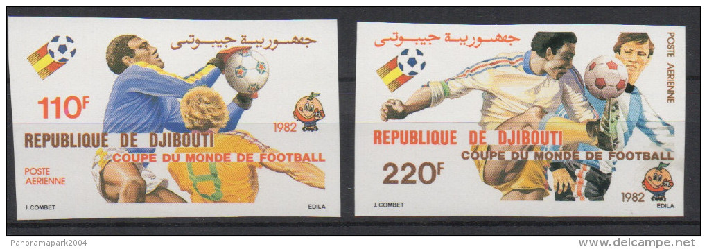 Djibouti Dschibuti 1982 IMPERF NON DENTELE Mi. 325-326 FIFA World Cup WM Coupe Monde Espana Soccer Football Fussball - Djibouti (1977-...)