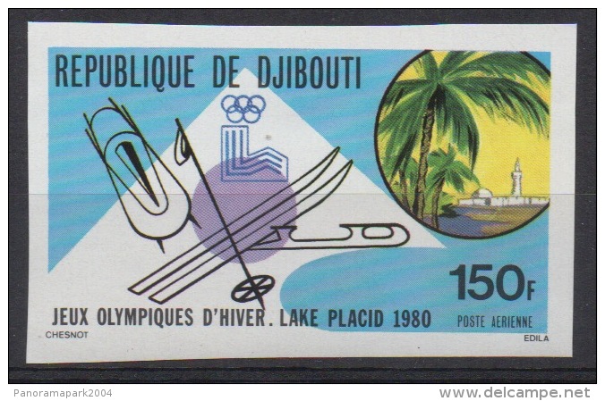 Djibouti Dschibuti 1980 IMPERF NON DENTELE Mi. 265 Jeux Olympiques D'hiver Winter Olympic Games Olympa Lake Placid Ski - Djibouti (1977-...)