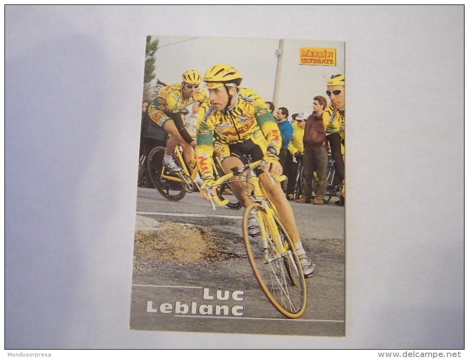 FIGURINA TIPO CARDS MERLIN ULTIMATE, CICLISMO, 1996,  CARD´S N° 121 LUC LEBLANC - Ciclismo