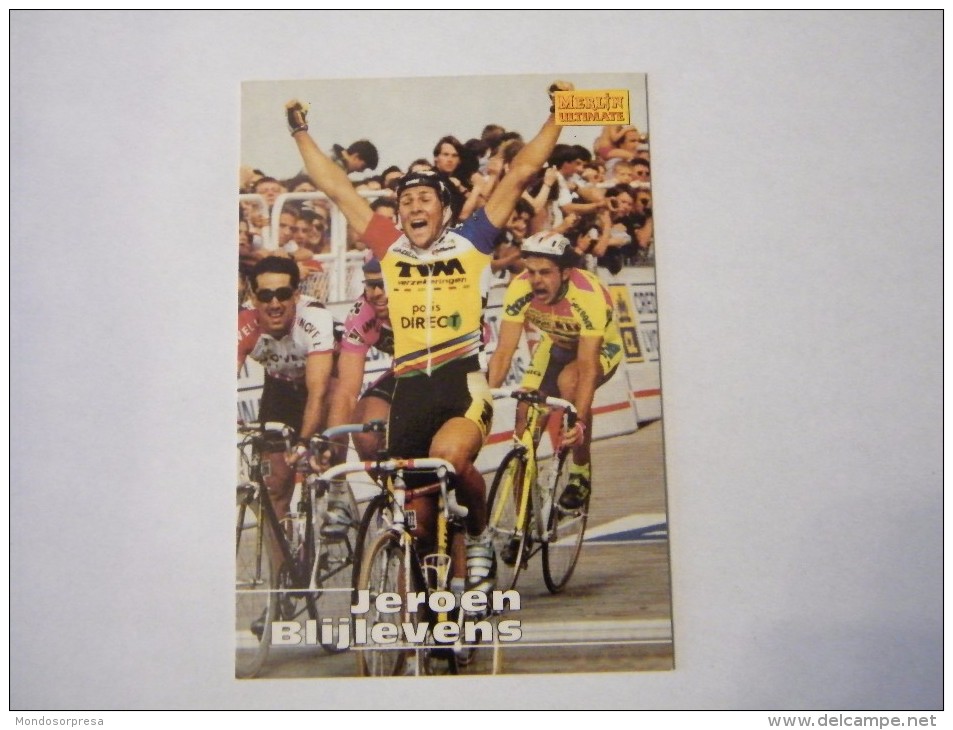 FIGURINA TIPO CARDS MERLIN ULTIMATE, CICLISMO, 1996,  CARD´S N° 131 JEROEN BLIJEVENS - Ciclismo