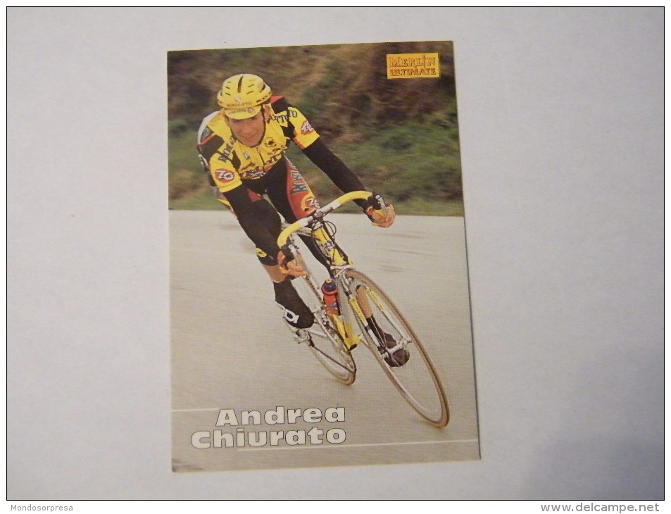 FIGURINA TIPO CARDS MERLIN ULTIMATE, CICLISMO, 1996,  CARD´S N° 138 ANDREA CHIURATO - Ciclismo