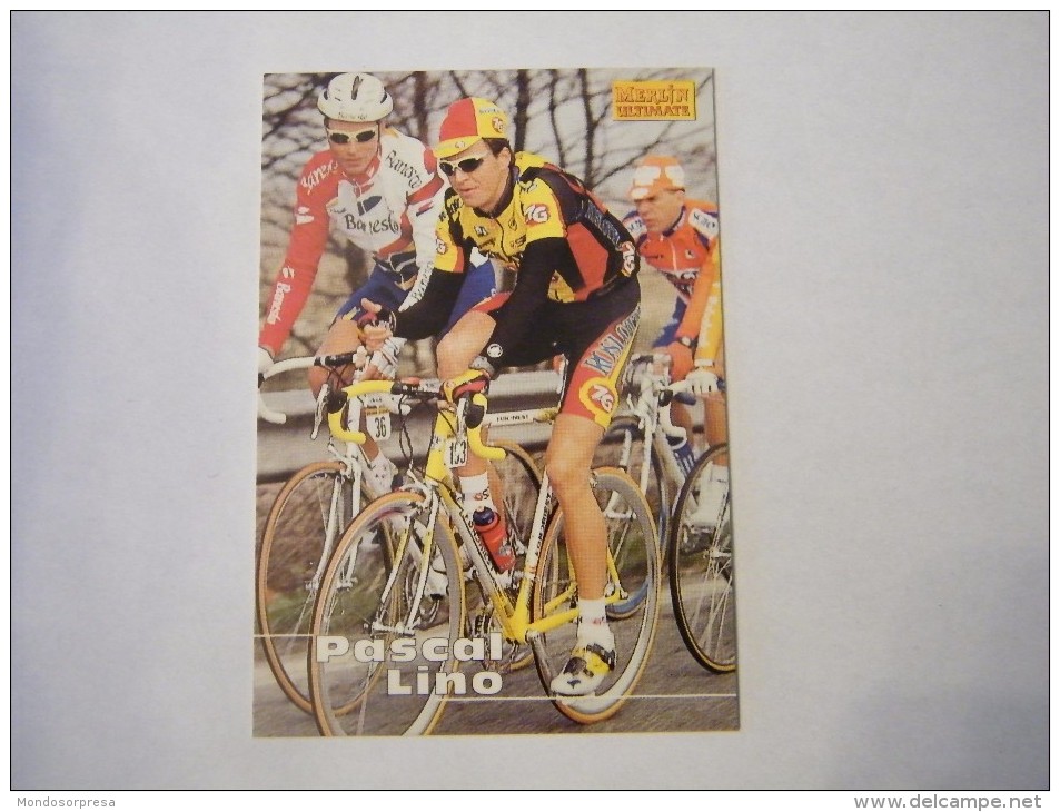 FIGURINA TIPO CARDS MERLIN ULTIMATE, CICLISMO, 1996,  CARD´S N° 143 PASCAL LINO - Ciclismo