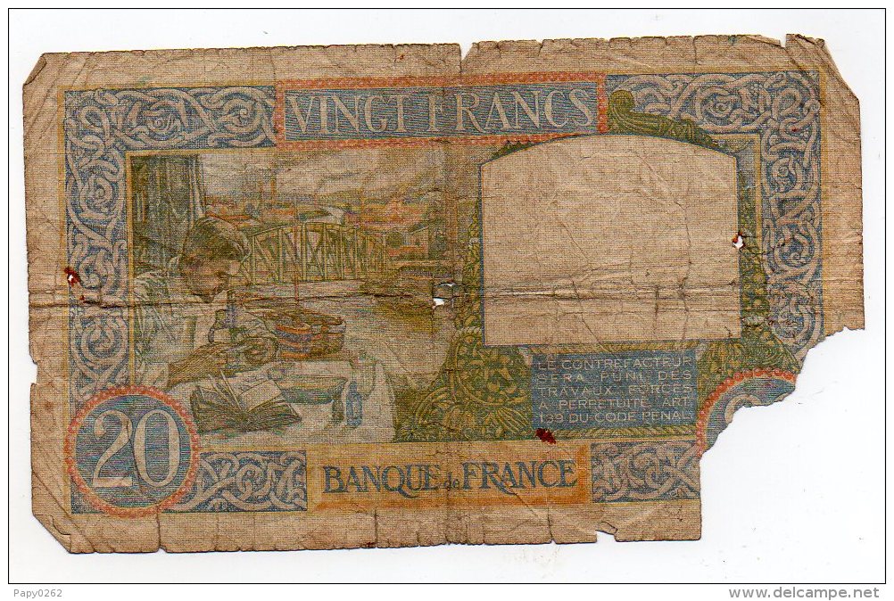 816 I) BILLET 20 FRANCS 1940 - 20 F 1939-1942 ''Science Et Travail''