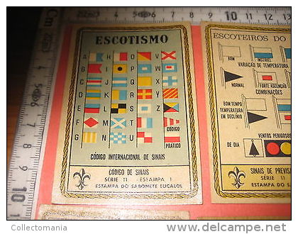 6 Boy Scout Trade Cards SET 11 Compl. Advertising 1957 Air Scouts Signals Flags Vlaggen Drapeaux Trics - Padvinderij