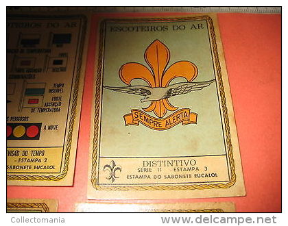 6 Boy Scout Trade Cards SET 11 Compl. Advertising 1957 Air Scouts Signals Flags Vlaggen Drapeaux Trics - Padvinderij