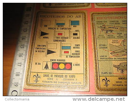 6 Boy Scout Trade Cards SET 11 Compl. Advertising 1957 Air Scouts Signals Flags Vlaggen Drapeaux Trics - Padvinderij