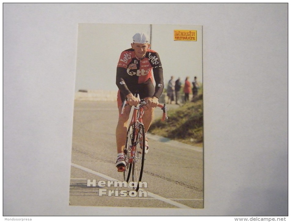 FIGURINA TIPO CARDS MERLIN ULTIMATE, CICLISMO, 1996,  CARD´S N° 153 HERMAN FRISON - Ciclismo