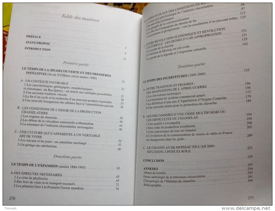 LE CHASSELAS DE MOISSAC De La Fin Du XVIIIème Siècle Jérôme Calauzènes 2001 LES EDITIONS DU LAQUET VITICULTURE VIGNE - Languedoc-Roussillon