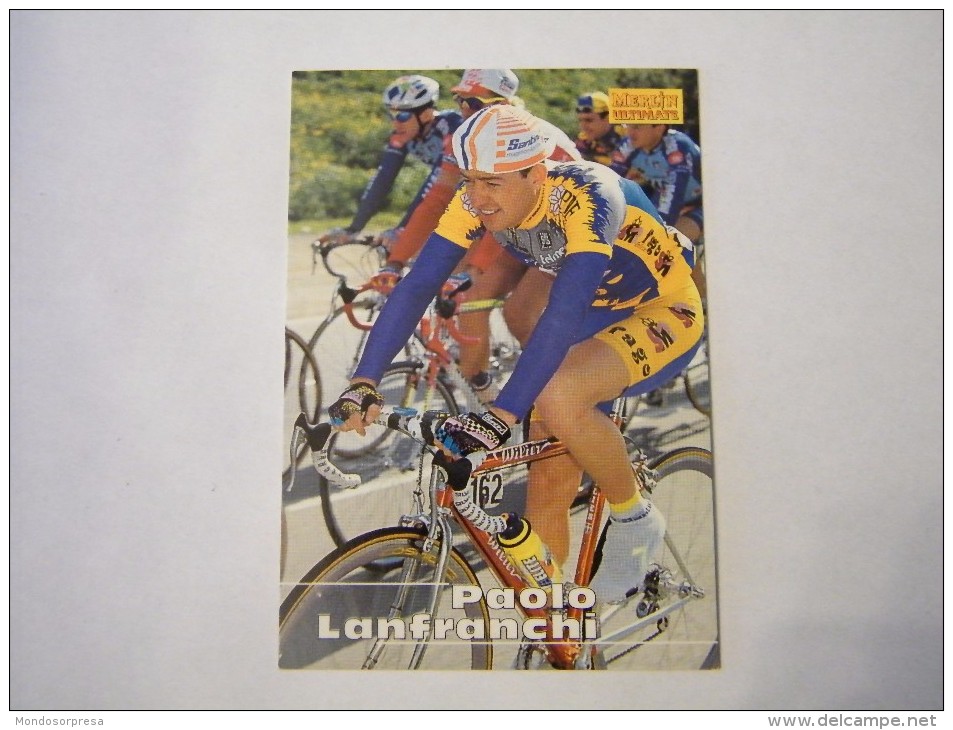 FIGURINA TIPO CARDS MERLIN ULTIMATE, CICLISMO, 1996,  CARD´S N° 164 PAOLO LANFRANCHI - Ciclismo