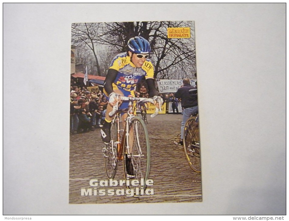 FIGURINA TIPO CARDS MERLIN ULTIMATE, CICLISMO, 1996,  CARD´S N° 165 GABRIELE MISSAGLIA - Ciclismo