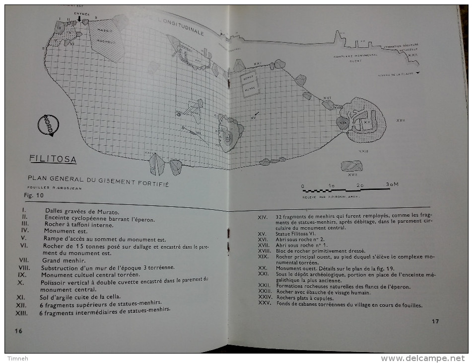 FILITOSA Roger GROSJEAN Haut Lieu De La Corse Préhistorique 1968 Promenades Archéologiques 4e édition - Corse