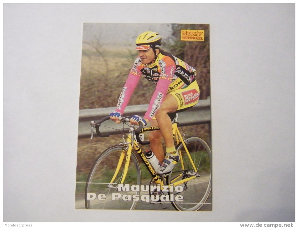 FIGURINA TIPO CARDS MERLIN ULTIMATE, CICLISMO, 1996,  CARD´S N° 220 MAURIZIO DE PASQUALE - Ciclismo