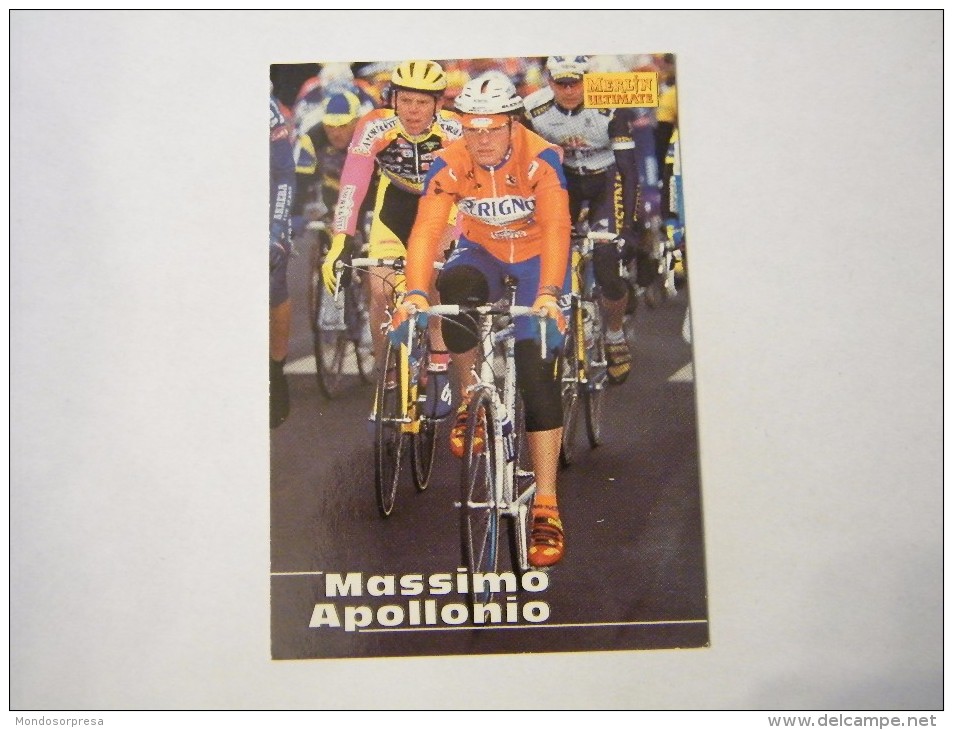 FIGURINA TIPO CARDS MERLIN ULTIMATE, CICLISMO, 1996,  CARD´S N° 233 MASSIMO APPOLLONIO - Ciclismo