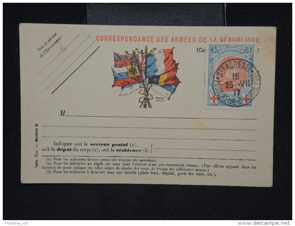 FRANCE - Carte Avec Timbre Belge Et Obl. De St Adresse 1917 ( Gouvernement Belge En Exil ) - A Voir - P 11490 - Lettres & Documents