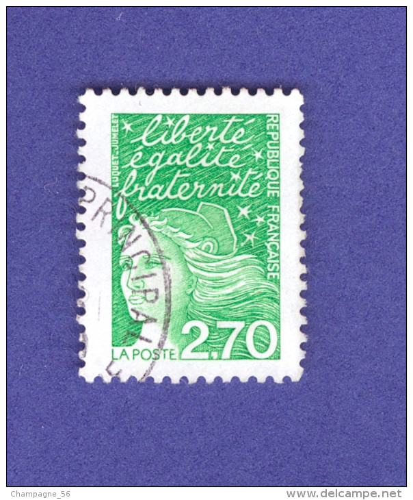 * 1997 N° 3091  A CHEVAL BARRE PHOSPHORESCENTE MARIANNE DE LUQUET OBLITÉRÉ - Oblitérés