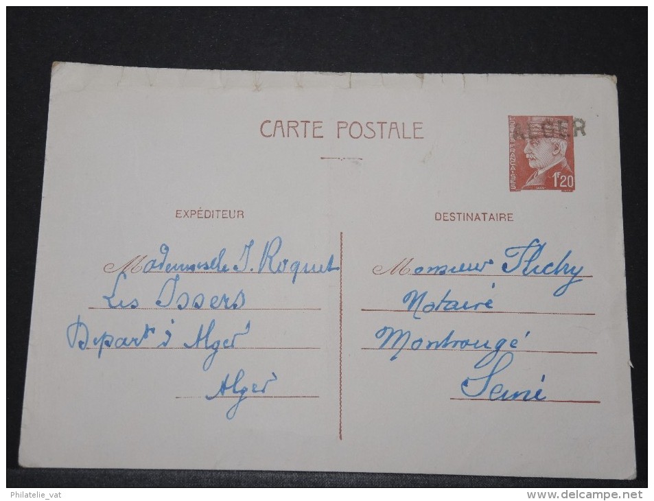 ALGERIE - Entien D'Alger Pour La France Avec Griffe Manuelle "Alger"- Août 1942 - Pas Courant - A Voir - P 16000 - Lettres & Documents