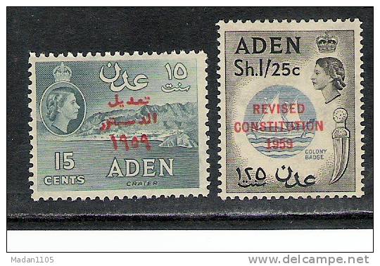 ADEN 1959 ´ Revised Constitution,  2v Complete Set ,  MNH (**) - Aden (1854-1963)