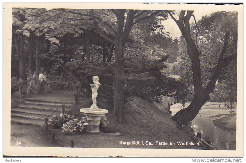 Germany Deutsches Reich PPC Burgstädt Partie Im Wettinhain BURSTÄDT 1942 BERLIN-NEUKÖLN Echte Real Photo (2 Scans) - Burgstädt