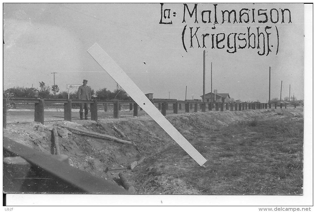 Aisne Chemin Des Dames Gare Allemande De La Malmaison 1 Carte Photo 1914-1918 14-18 Ww1 Wk - Guerre, Militaire