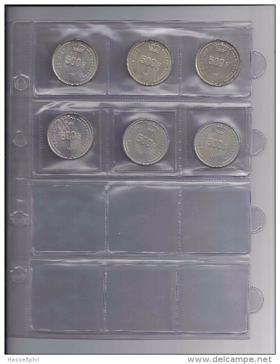 500 BEF/FB - ZILVER -  Reeks Van 3 Stuks Van 1990 + Reeks Van 3 Stuks 1991 In De 3 Verschillende Landstalen - 500 Francs