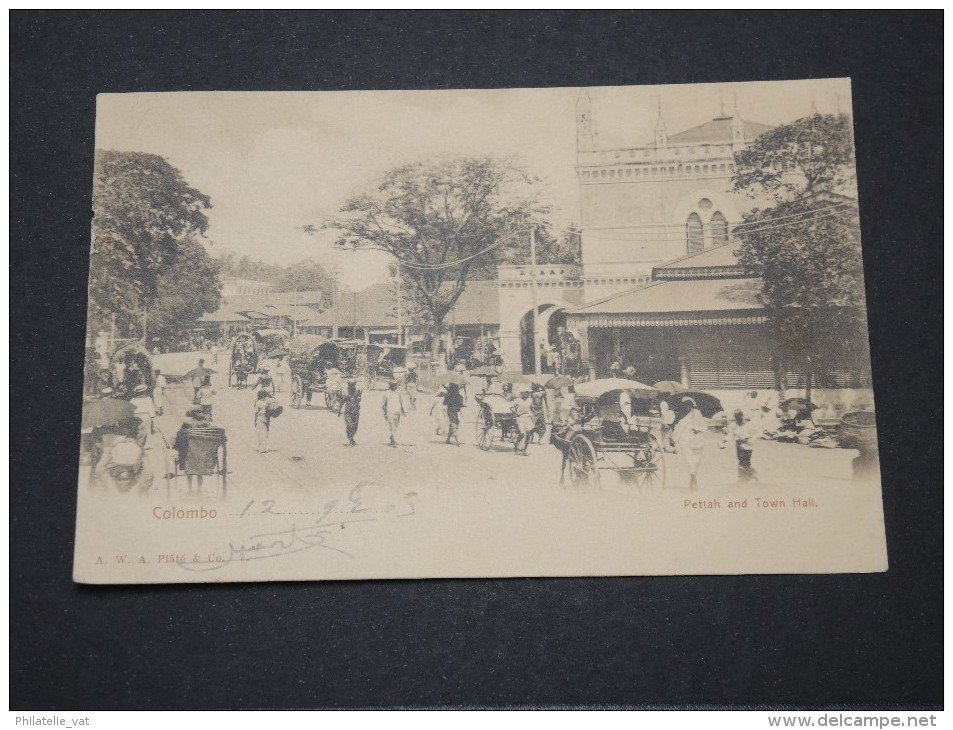 Ceylan (Sri Lanka) - Carte De Colombo Pour La France - Griffe Paquebot Ligne N° 8 - A Voir - P 16008 - Autres & Non Classés