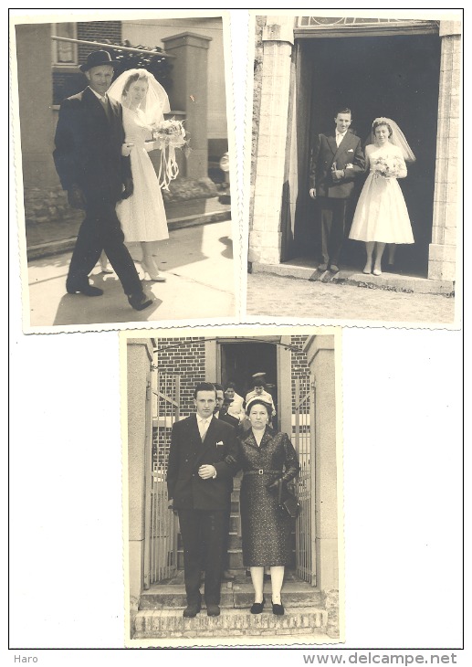 Mariage - Lot De 10 Photos Cartes - Village, Intérieur De L´Eglise... A SITUER (M1,2 Et 3) - Noces