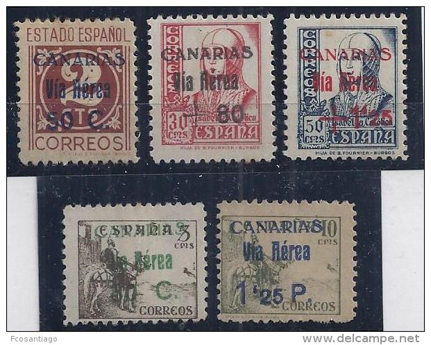 ESPAÑA/CANARIAS 1938 - Edifil #44,45,46,50 Y 51 - MNH ** - Nuovi