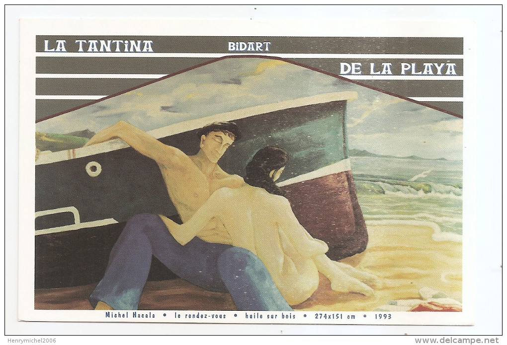 64 - Bidart - Tantina De La Playa Plage Du Centre Barque Couple Femme Nue Tableau - Bidart