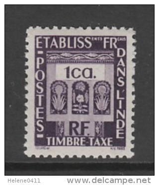 TIMBRE NEUF DES ETS FRANCAIS DANS L´INDE - TIMBRE-TAXE N° Y&T 19 - Unused Stamps