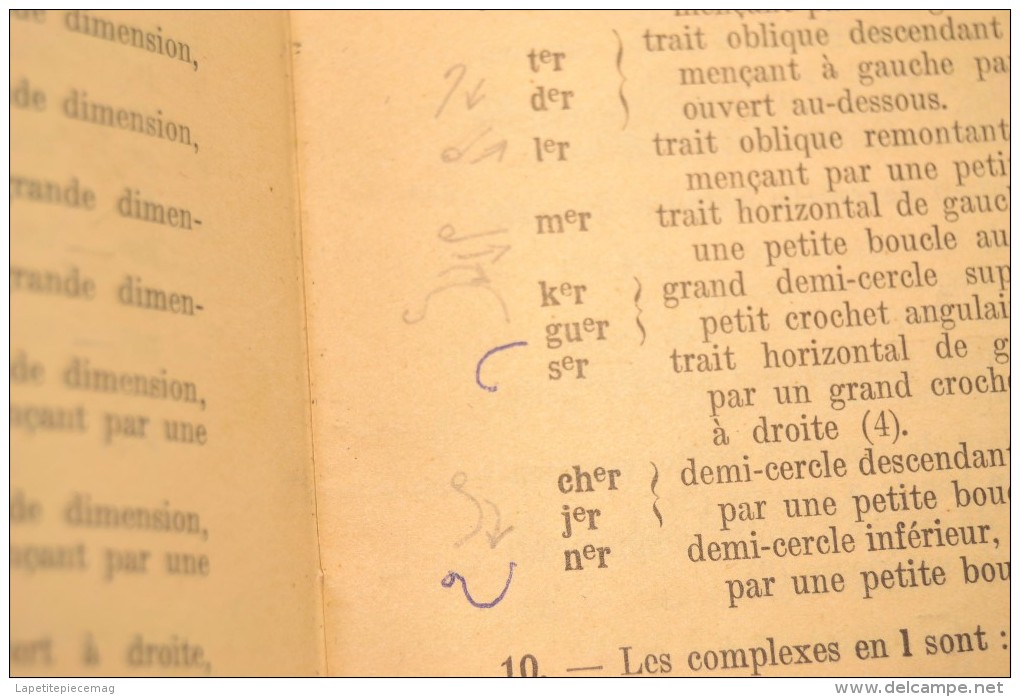 Lot 3 ouvrages Sténographie Prévost-Delaunay code du système exercices de lecture Erest Roy Les regions de France 1 part