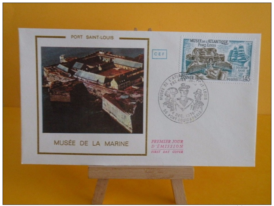 FDC- Musée De La Marine - 56 Port Louis & Paris - 4.12.1976 - 1er Jour, - 1970-1979