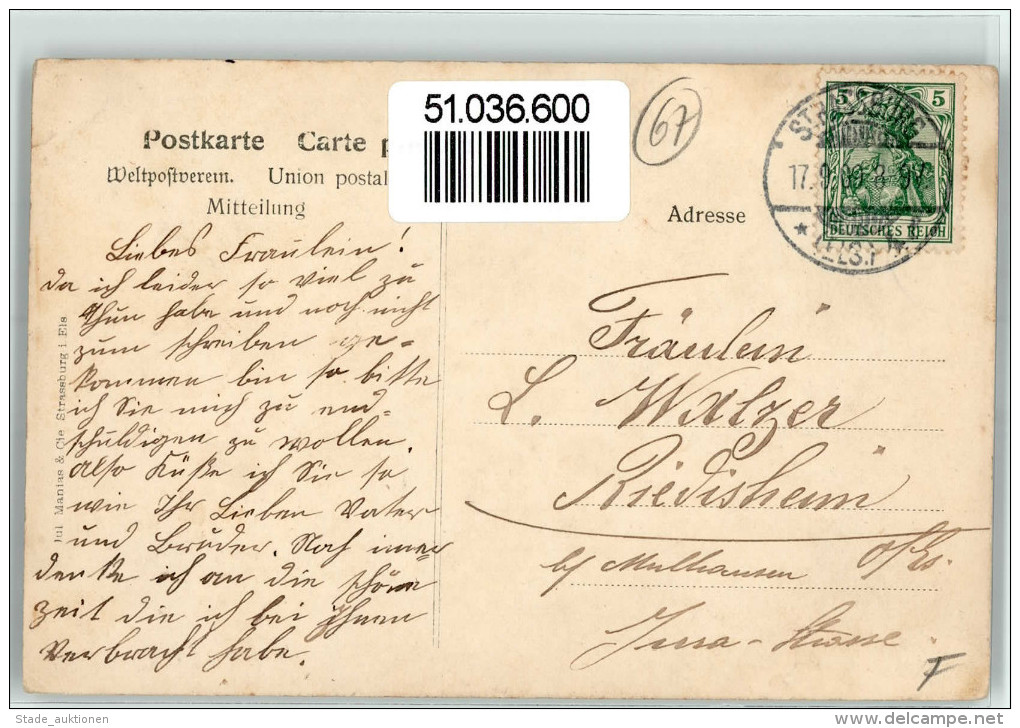 51036600 - SCHLETTSTADT - SELESTAT - Gruss Aus...1909 - Selestat