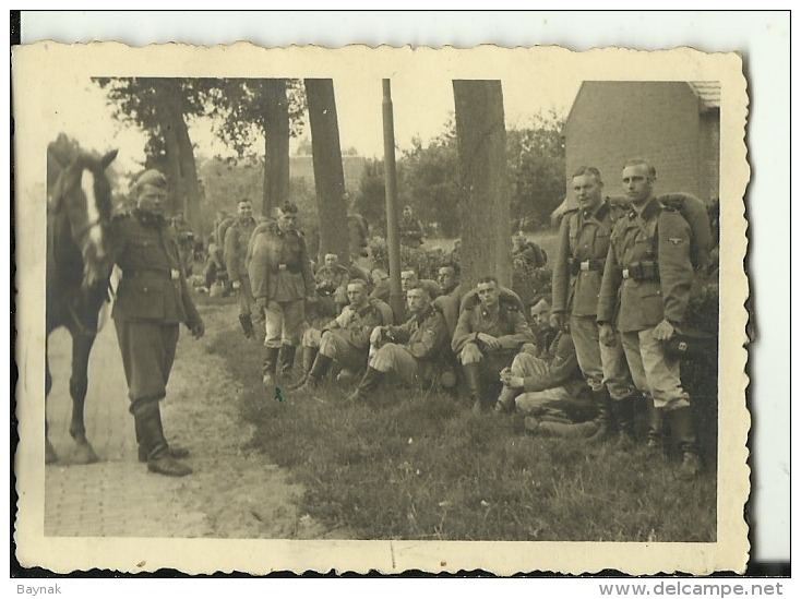 A500  --  DEUTSCHLAND  -  WW2  --  Waffen Ss ORIGINAL PHOTO   --  SOLDATEN,  HORSE  --    8,5 Cm  X 6 Cm - 1939-45