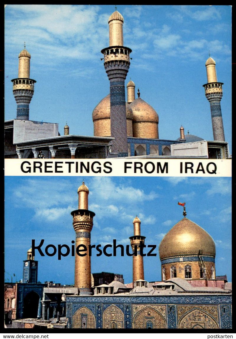 ÄLTERE POSTKARTE GREETINGS FROM IRAQ IRAK SAMARRA GOLDEN MOSQUE Goldene Moschee Cpa Postcard Ansichtskarte AK - Iraq