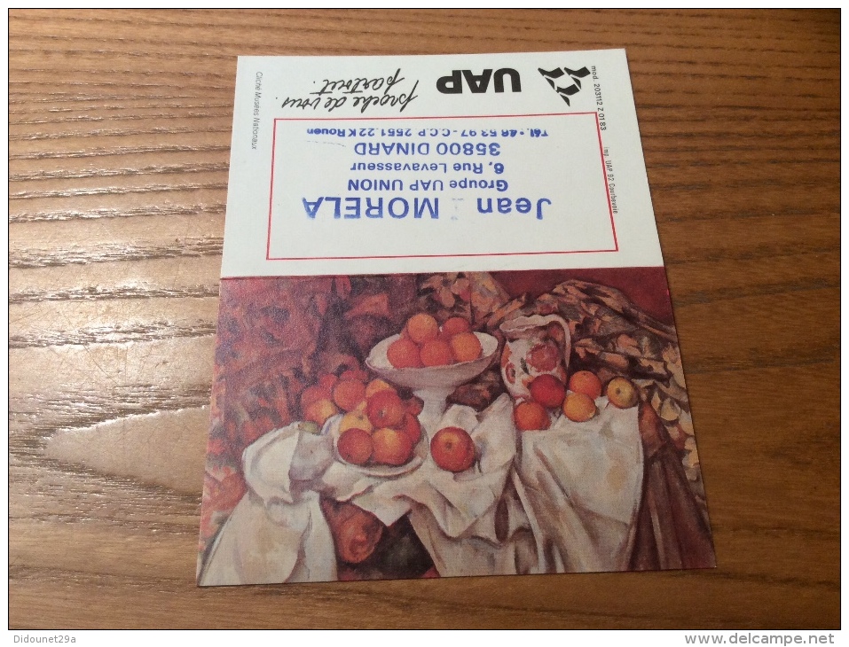 Calendrier 1983 "MORELA UAP DINARD (35) / Cliché Musées Nationaux (pommes Et Oranges Paul Cézanne 1895)" (10x13cm) - Petit Format : 1981-90