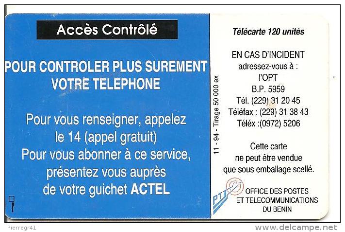 CARTE PUCE-BENIN-120U-GEM B-11/94-SERVICES PLUS-TBE - Benin