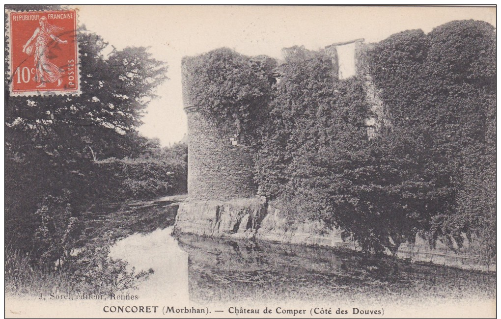 20Q - 56 - Concoret - Morbihan - Château De Comper (Côté Des Douves) - J. Sorel - Andere & Zonder Classificatie