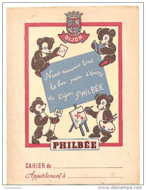 Protège Cahier PHILBEE Nous Aimons Tous Le Bon D´épices De Dijon PHILBEE, Années 1960 Environ - Protège-cahiers