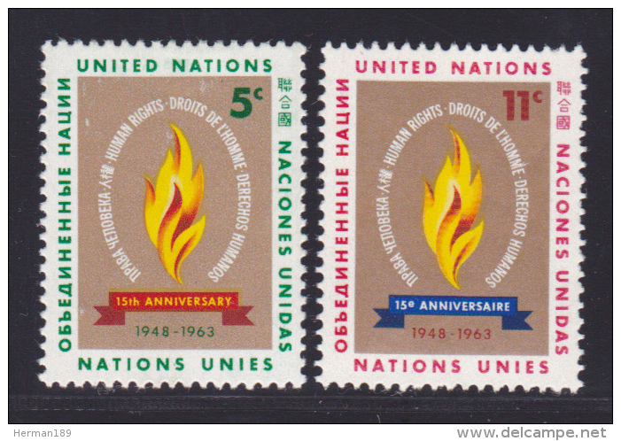 NATIONS UNIES NEW-YORK N°  117 &amp; 118 * MLH Neufs Avec Charnière, TB  (D1336) - Unused Stamps