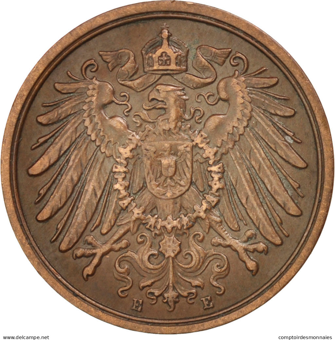 Monnaie, GERMANY - EMPIRE, Wilhelm II, 2 Pfennig, 1910, TTB+, Cuivre, KM:16 - 2 Pfennig