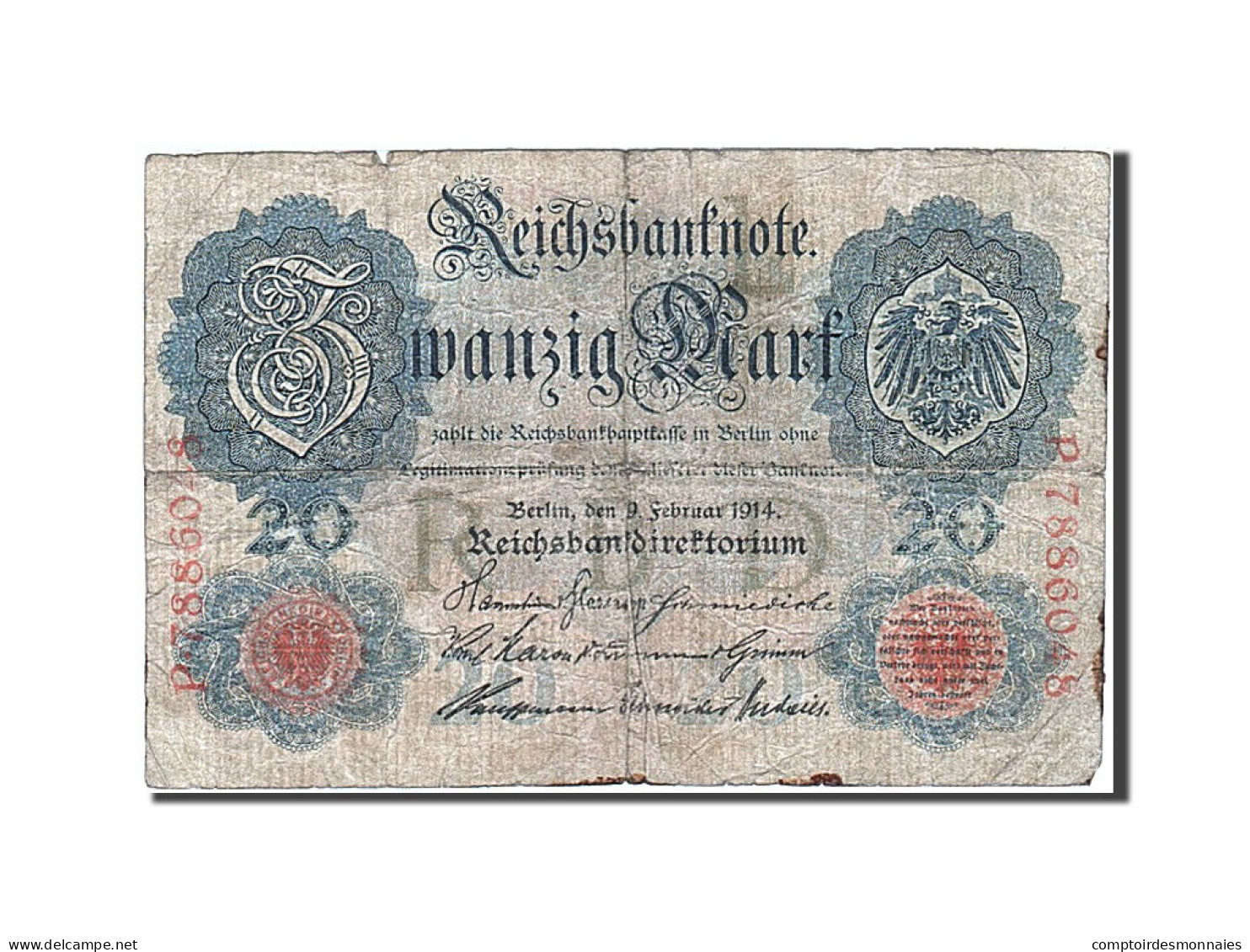 Billet, Allemagne, 20 Mark, 1914, 1914-02-19, KM:46b, B - 20 Mark