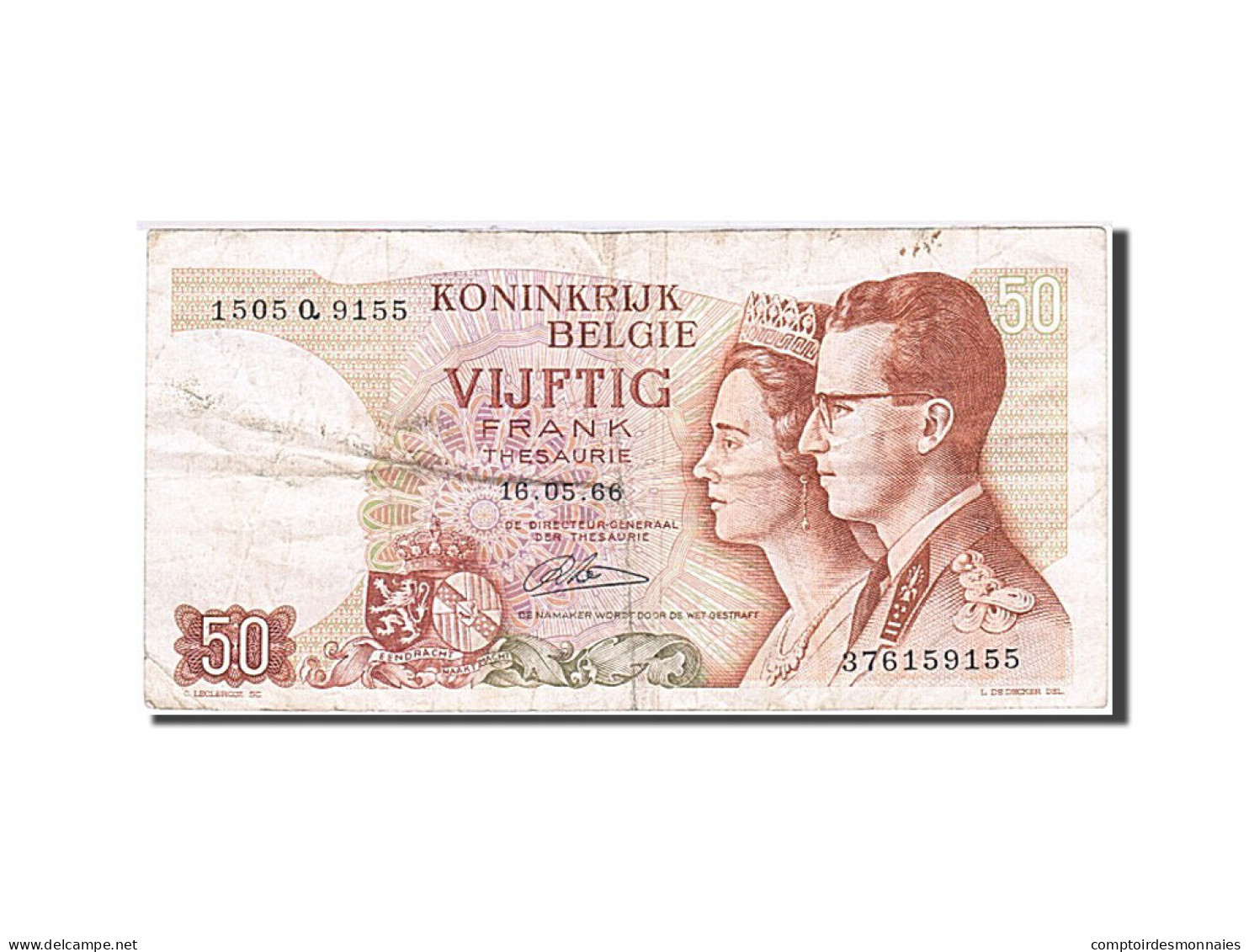 Billet, Belgique, 50 Francs, 1964-1966, 1966-05-16, KM:139, TTB - Sonstige & Ohne Zuordnung