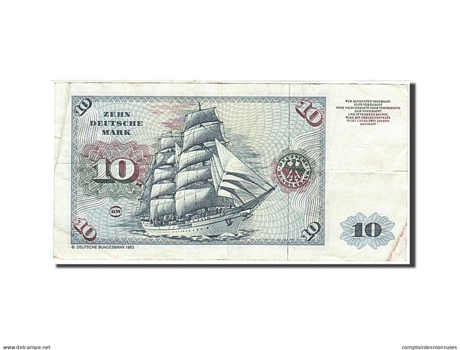 Billet, République Fédérale Allemande, 10 Deutsche Mark, 1970-1980 - Altri & Non Classificati