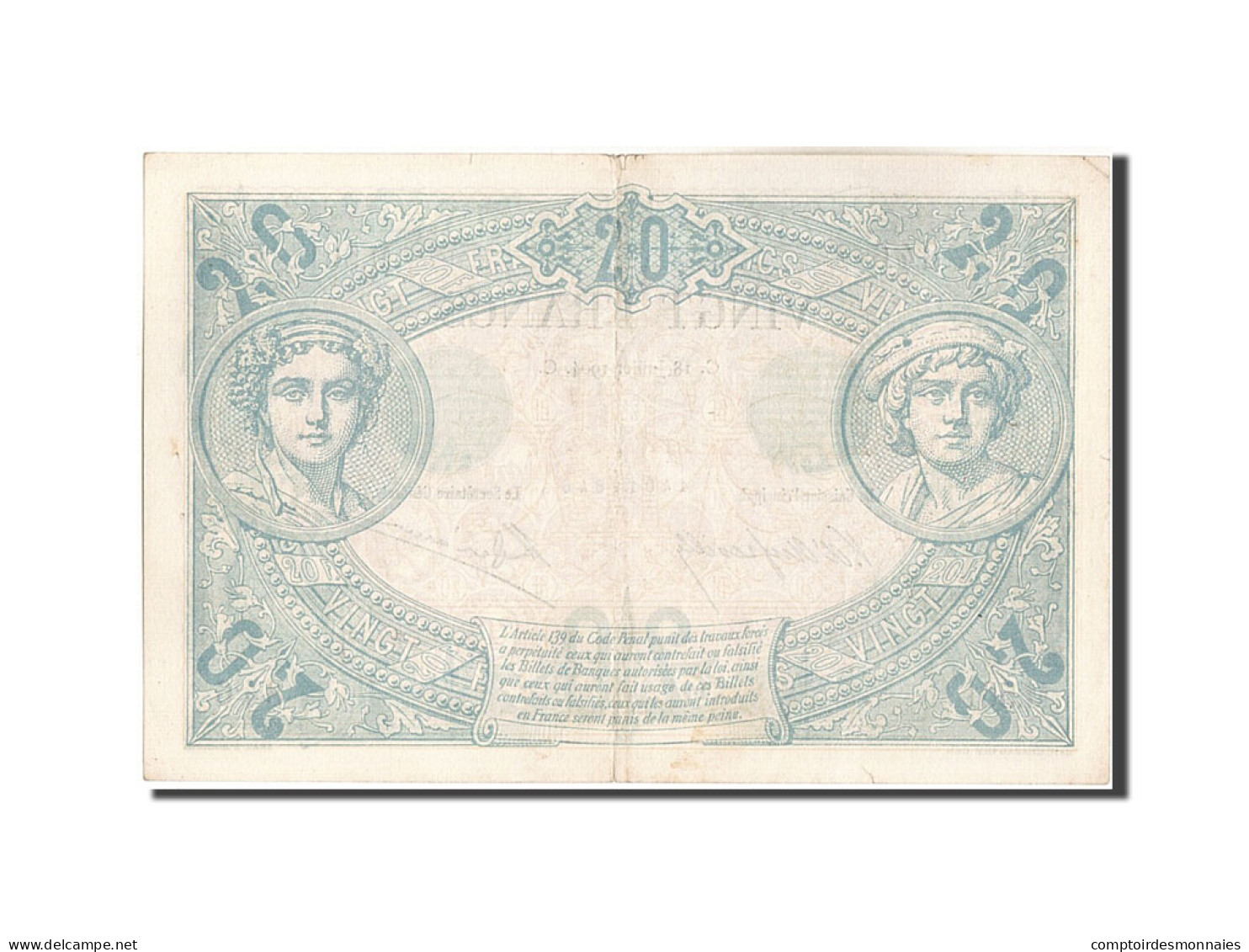 Billet, France, 20 Francs, 20 F 1874-1905 ''Noir'', 1904, 1904-07-18, TTB+ - 20 F 1874-1905 ''Noir''