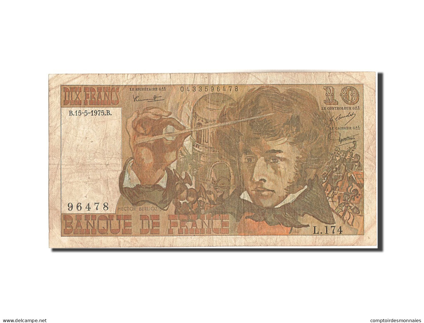 Billet, France, 10 Francs, 10 F 1972-1978 ''Berlioz'', 1975, 1975-05-15, B - 10 F 1972-1978 ''Berlioz''
