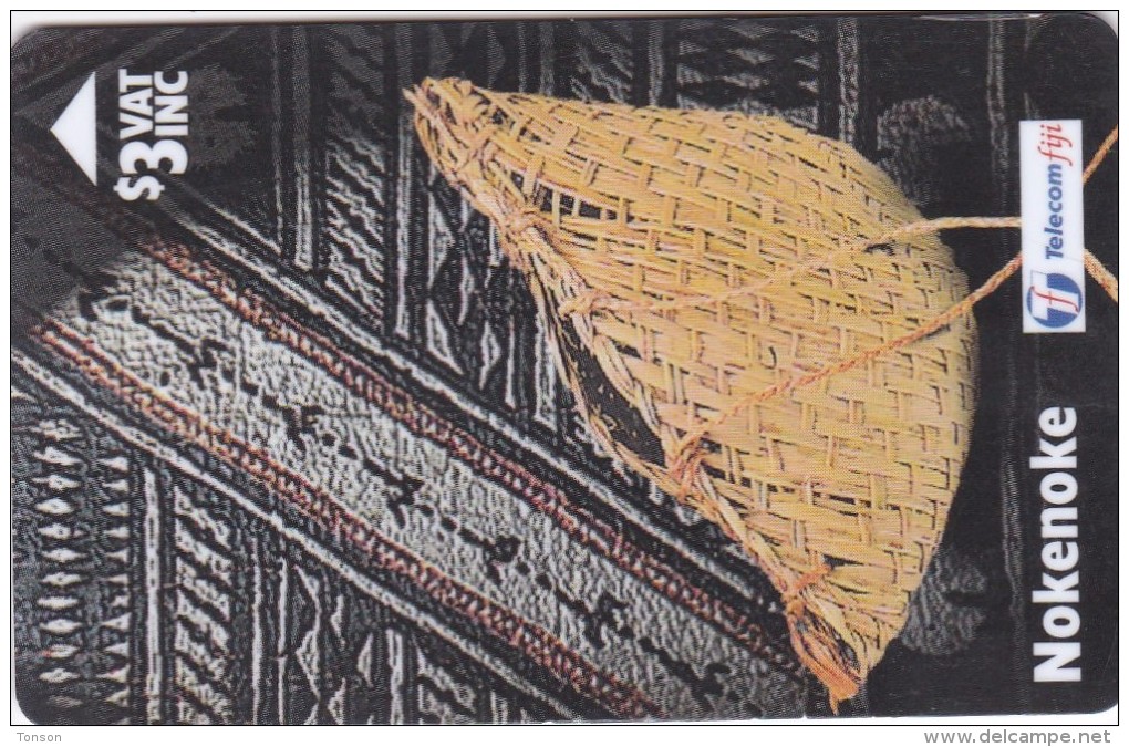 Fiji, FIJ-093, 1996 Fijian Handicrafts, Nokenoke, 18FIB, 2 Scans. - Fidji