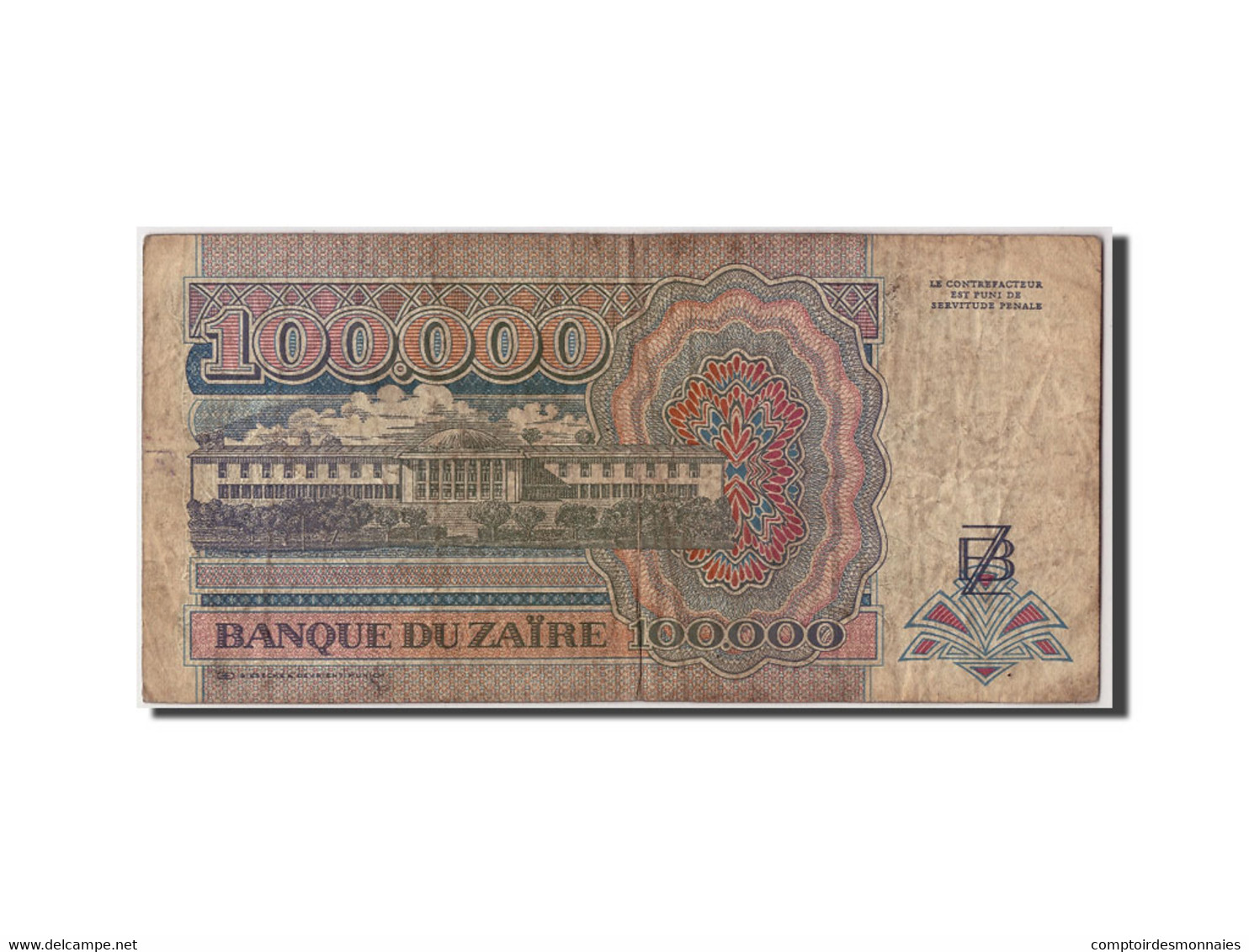 Billet, Zaïre, 100,000 Zaïres, 1992, 1992-01-04, KM:41a, B+ - Zaïre