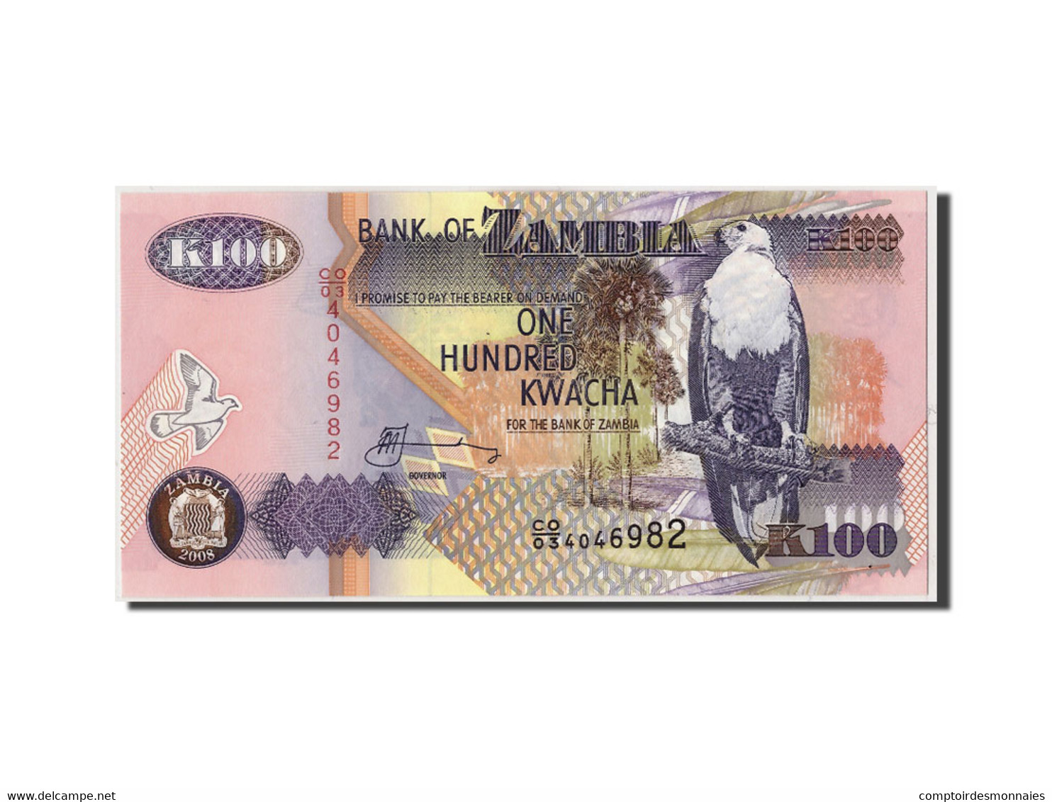 Billet, Zambie, 100 Kwacha, 2008, Undated, KM:38g, NEUF - Zambie